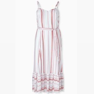 Torrid Red & White Striped Shirred Hem Maxi Dress Sz 3 NWT